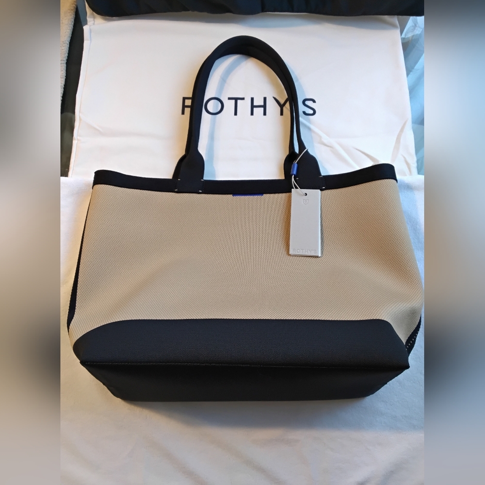 Rothy's Black and Tan Tote Bag